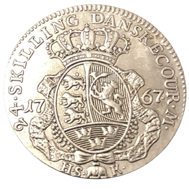 

1767 Дания 24 Skilling Dansk-Frederik VII Посеребренная копия монеты