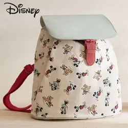 Disney Mickey New Mochila Moda Alta Capacidade Bolsa de Ombro Feminina Casual Versátil Multi Funcional Mochila Estudante Armazenamento