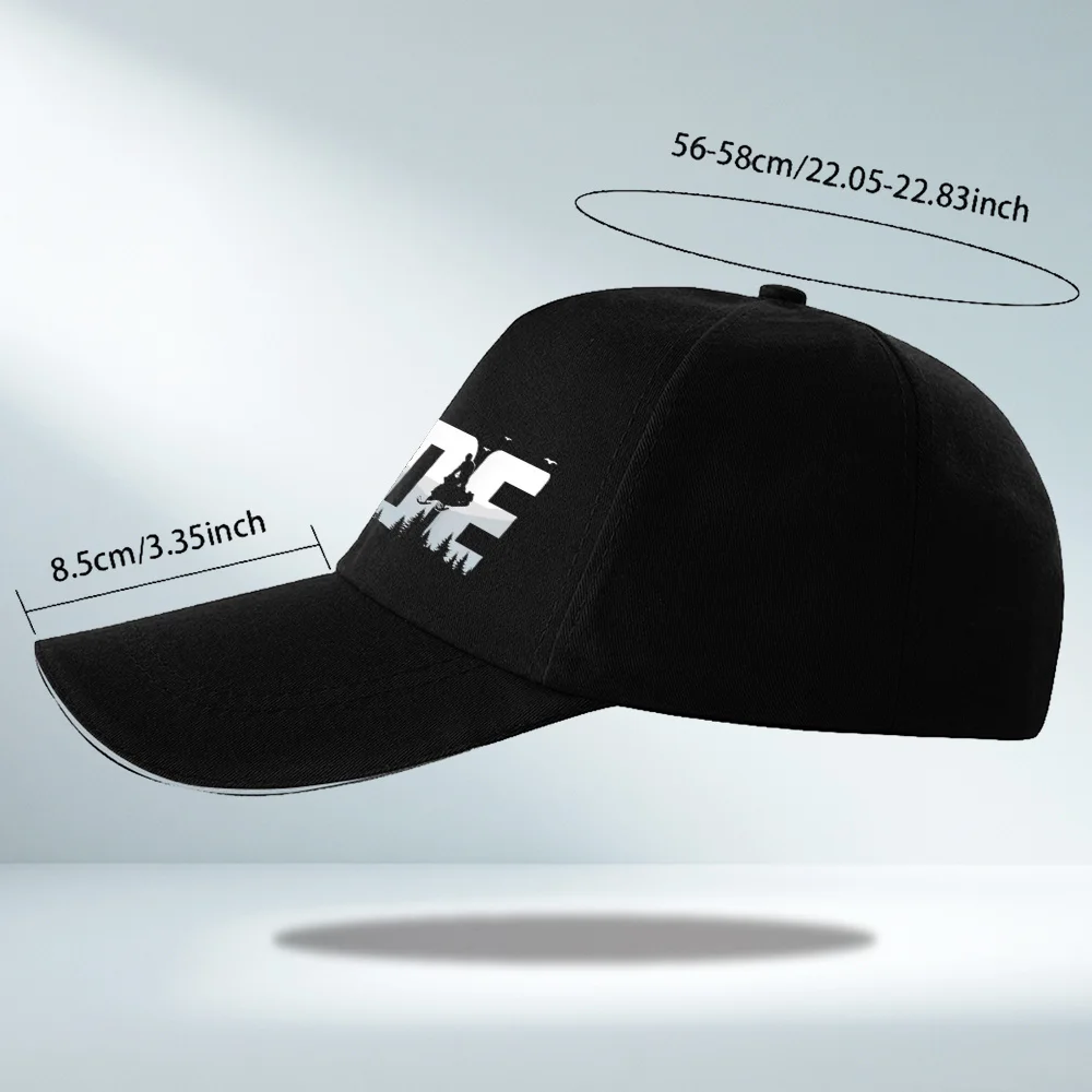 Snowmobile Ride Graphic Baseball Cap Polyester Outdoor Adjustable Unisex Adult Hat