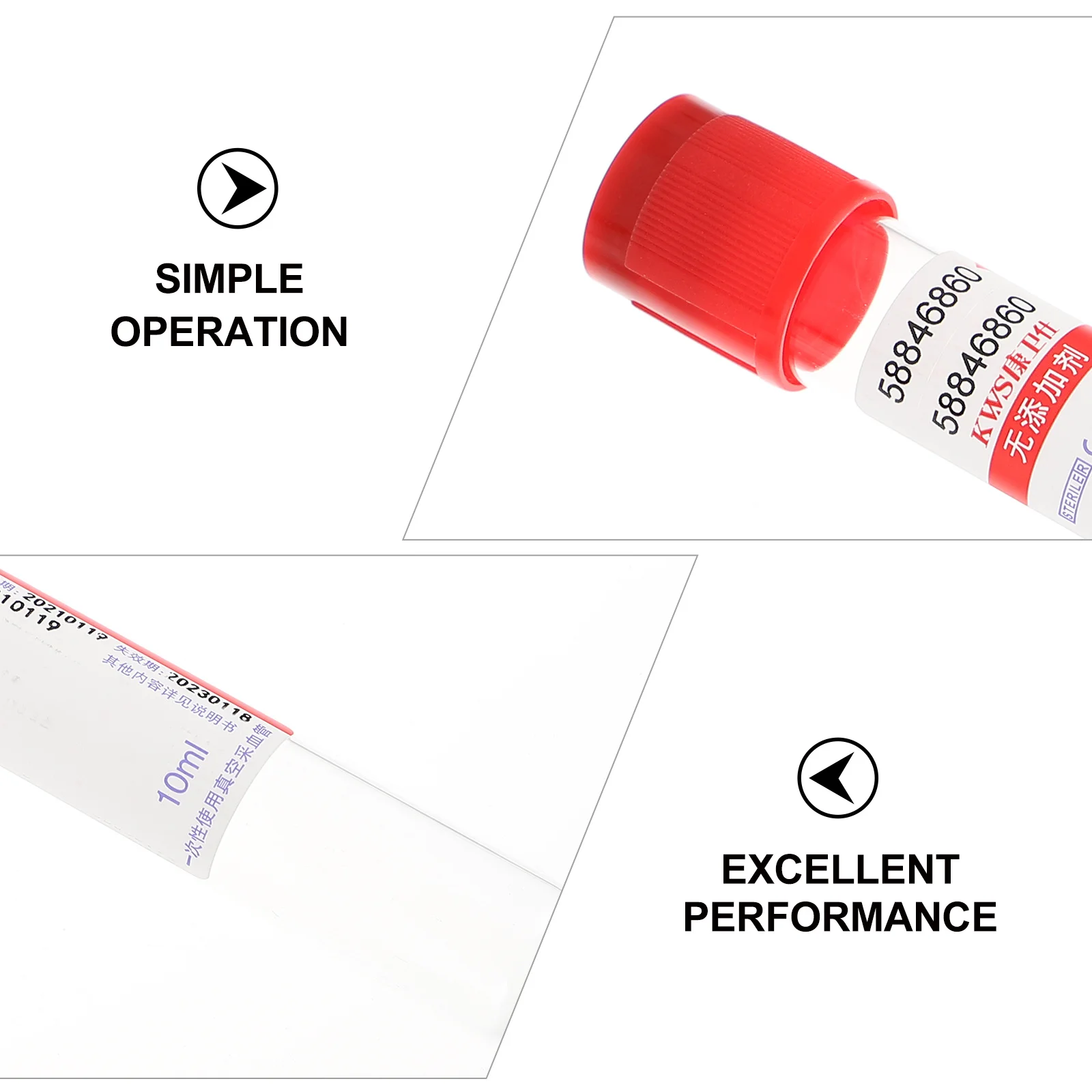 

100Pcs Test Tubes with Cover Durable Eco Friendly Negative Pressure for Blood Storage Glass Negative Pressure Tubes