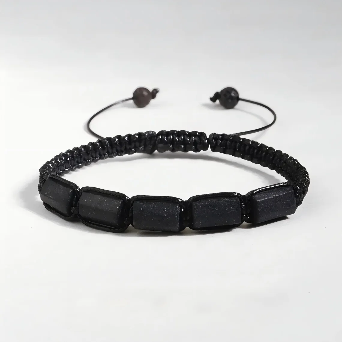Schwarzes Turmalin-Armband Naturstein-Schmuck Personalisierte Armreifen Paar-Armbänder Herren-Armbänder Damen-Handaccessoires – Detail 15
