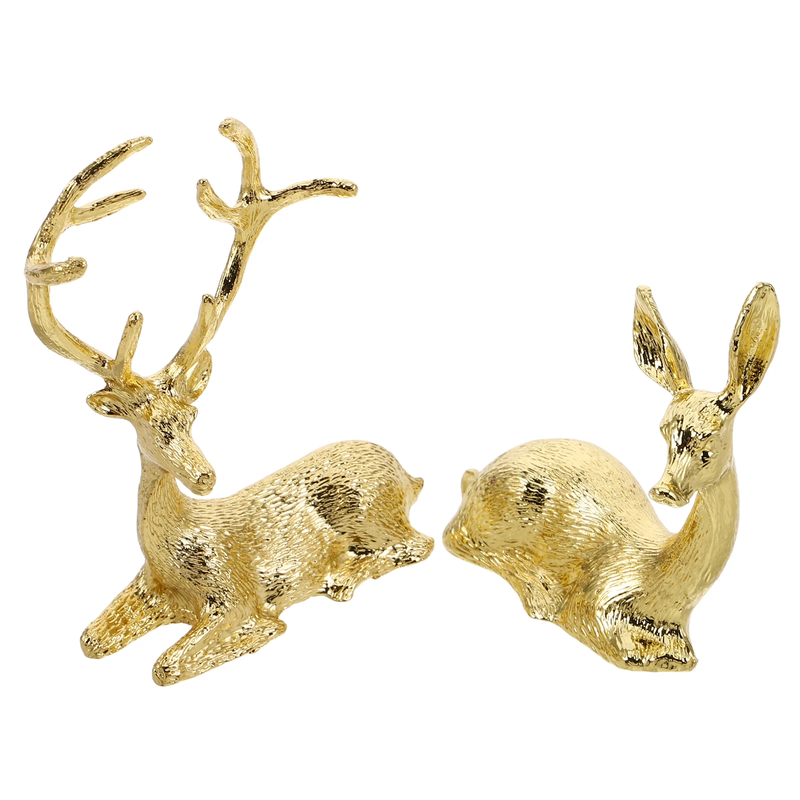 

2pcs Mini Reindeer Figurines Premium Material Deer Statue Wonderful Ornament Scene Layout Cartoon Adorable Home Decor