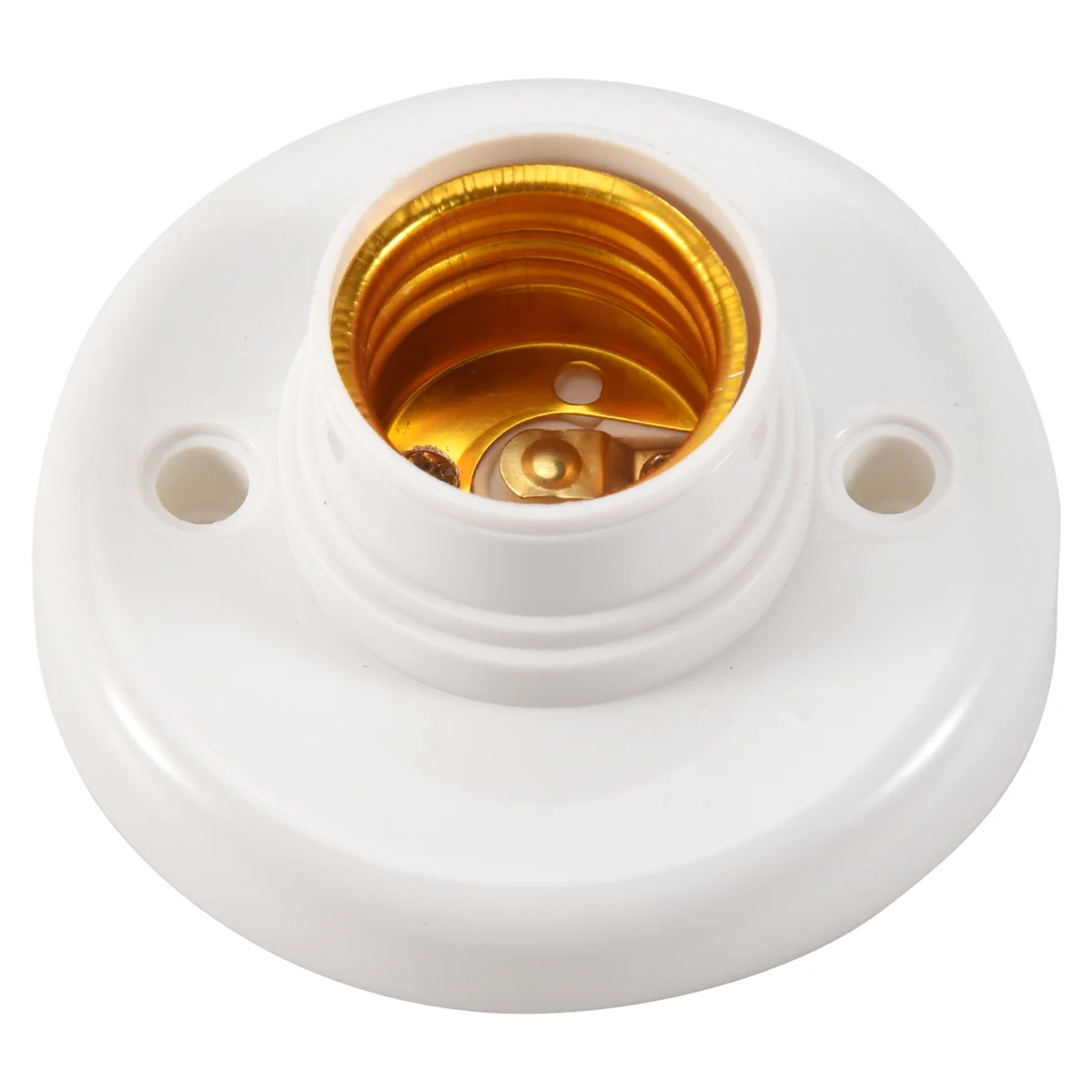 Round Plastic Base Parafuso Lâmpada, Suporte do soquete da lâmpada, branco, E27