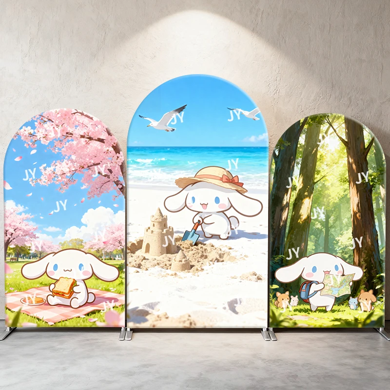 

Sanrio Cinnamoroll Outdoor Scene Arch Backdrop Cover Kawaii Decor Photo Booth Prop for Kids' Party Leisure Theme Background