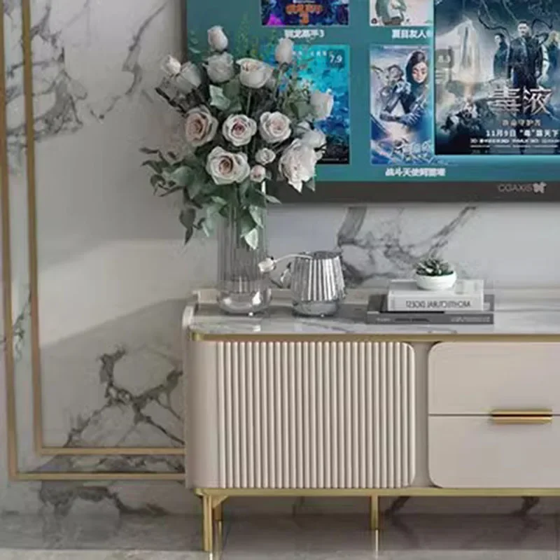 خزانة تلفزيون من الخشب الأبيض، شاشة عرض متنقلة، خزانة جانبية، طاولة تلفزيون، رف غرفة المعيشة، أثاث Muebles Hogar #4