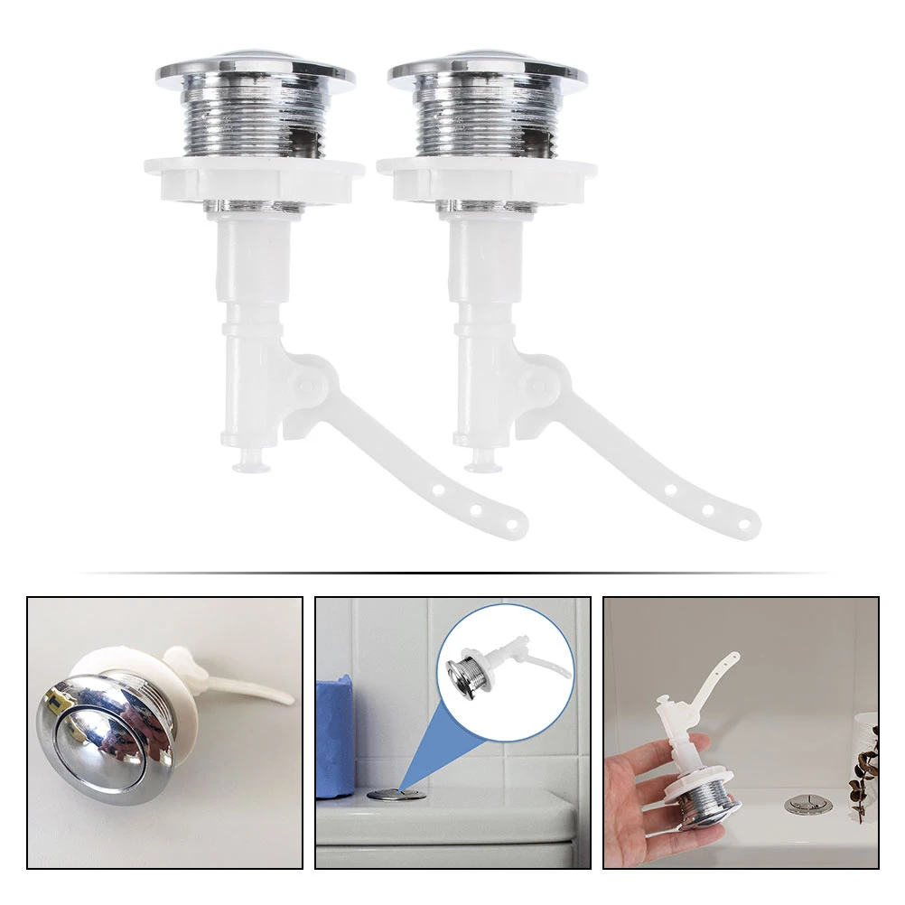 

4pcs Toilet Push Button For Tank Durable Electroplated Finish Smooth Operation Universal Fit Replacement Accessory Home Hotel