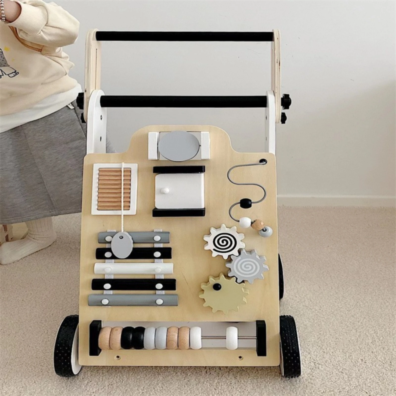 wooden-baby-push-stroller-develops-movement-skills-activity-stroller-toy-toddler-learning-vehicle-sturdy-toddler-push-toy-smooth