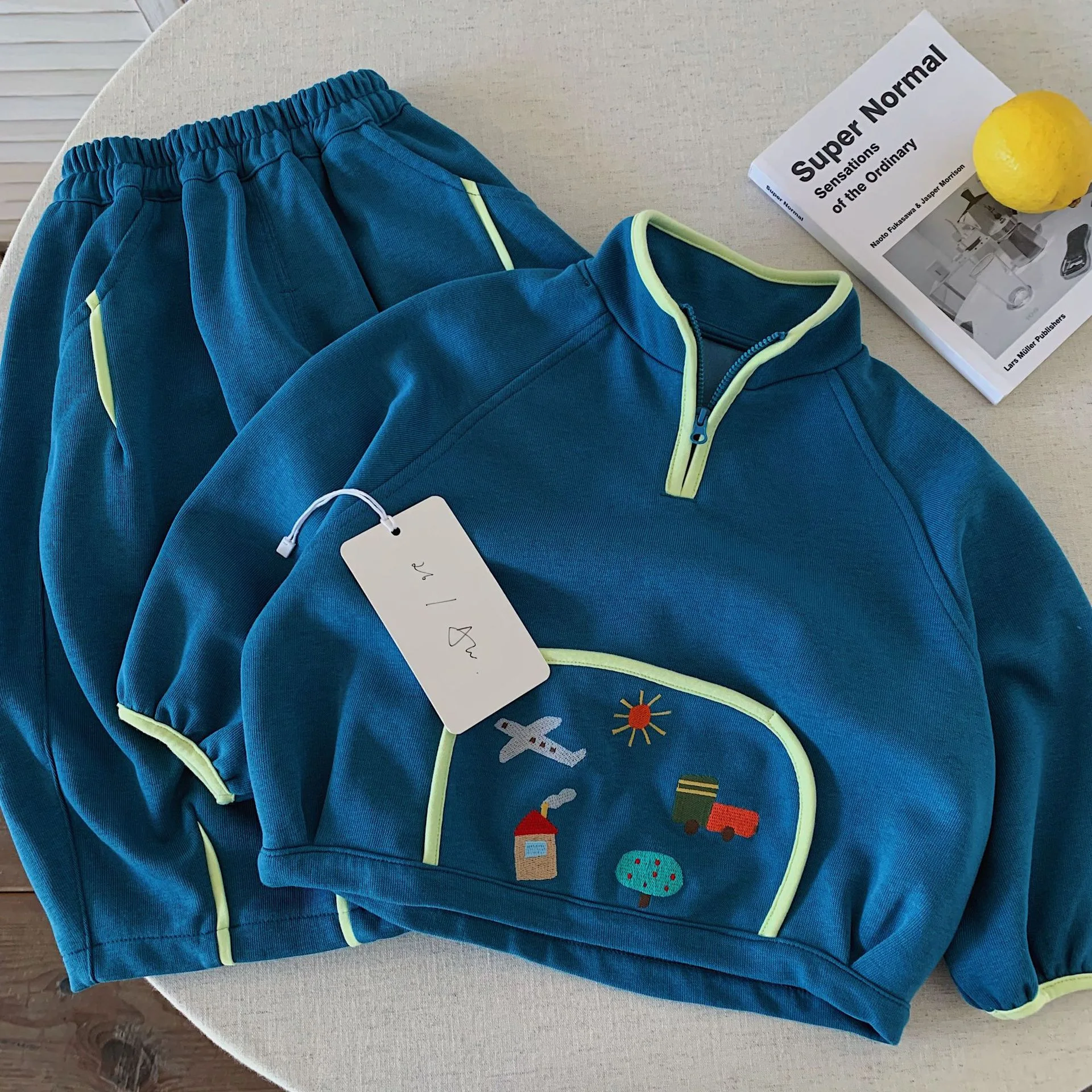 Children's Long Sleeved Round Neck Hoodie Set 2026 Autumn New Item Korean Casual and Stylish Two-piece Set