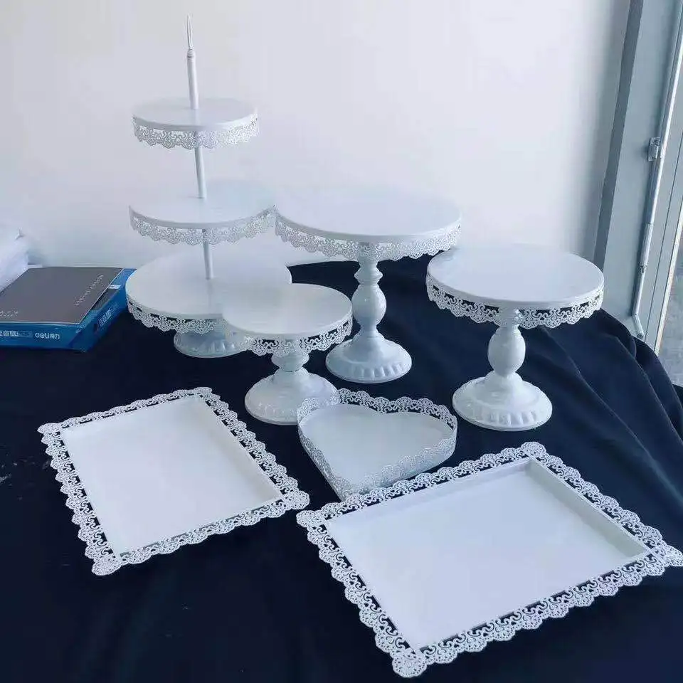 European wrought iron cake rack set, wedding banquet dessert pastry ornament birthday dinner creative multi-layer plate