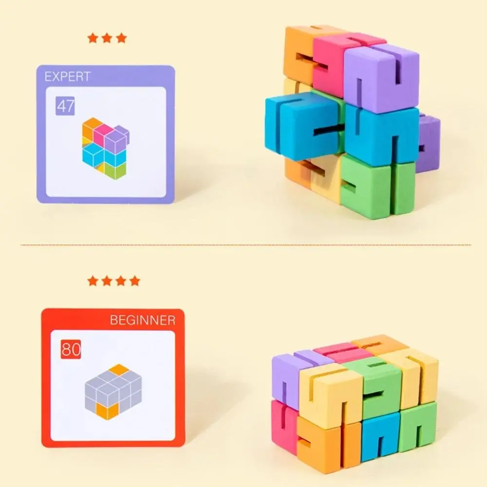 

Brain Training 3D Block Wooden Toy Educational Interaction Rainbow Jigsaw Puzzle Jigsaw Wooden Logical Thinking Game Kids