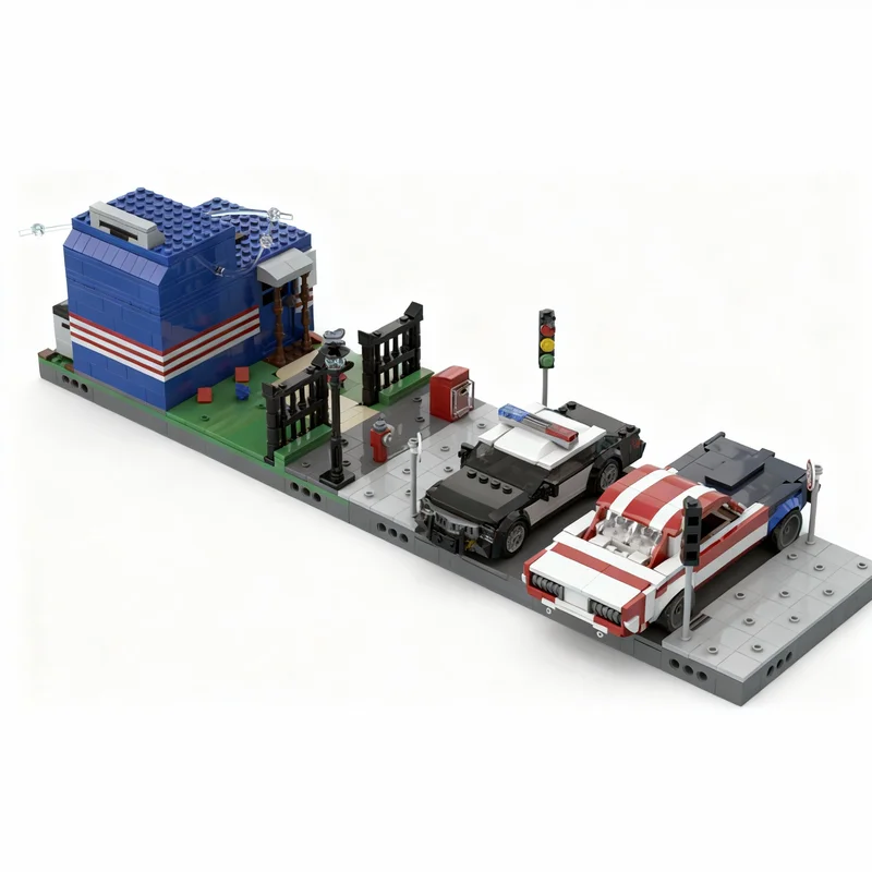 

1126pcs MOC Modular Peacemaker S Trailer House Super Heroes DCD Model Building Blocks Christmas Gifts Construction Toys Assemble