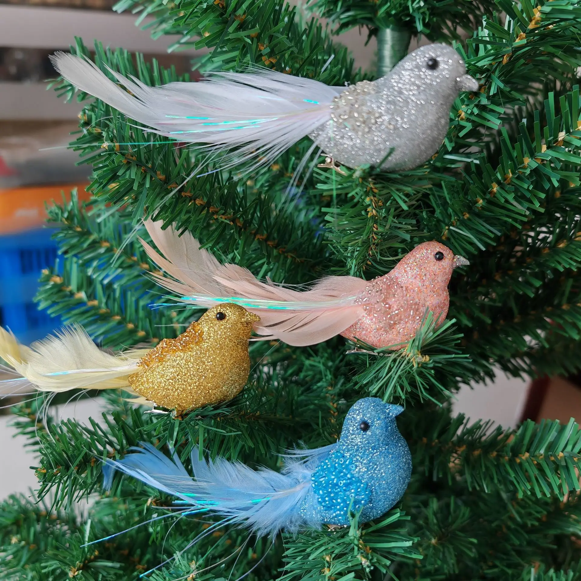 

Christmas Creative Artificial Birds Fake Foam Animal Simulation Feather Birds Models DIY For Wedding Home Garden Ornament Decor