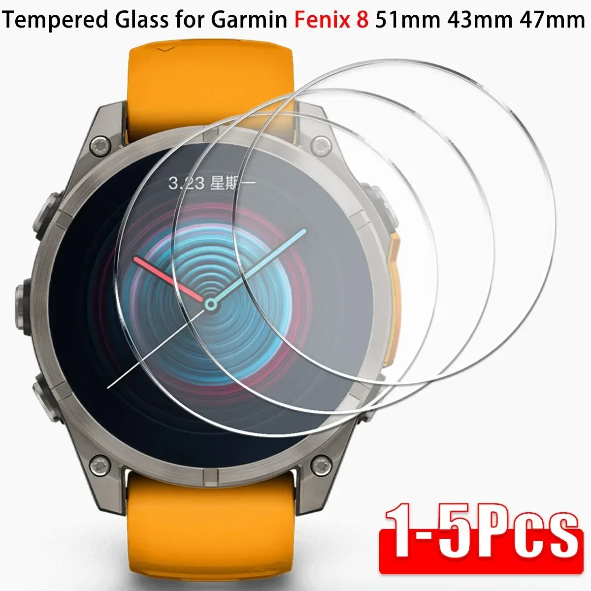 

1-5PCS 9H Premium Tempered Glass for Garmin Fenix 8 51mm 43 47mm 7/6/5 Smartwatch Screen Anti-scratch Protector Film Accessories