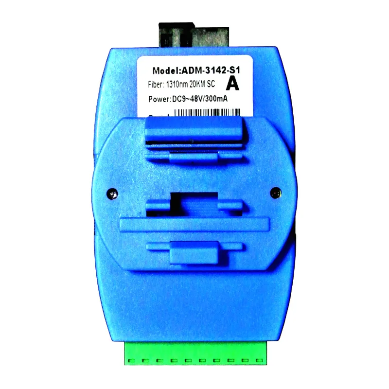 ADM-3142 2CH RS485 to Fiber Optic Transceiver Bidirectional Optical Transceiver Industrial 24V Rail Serial SC Port