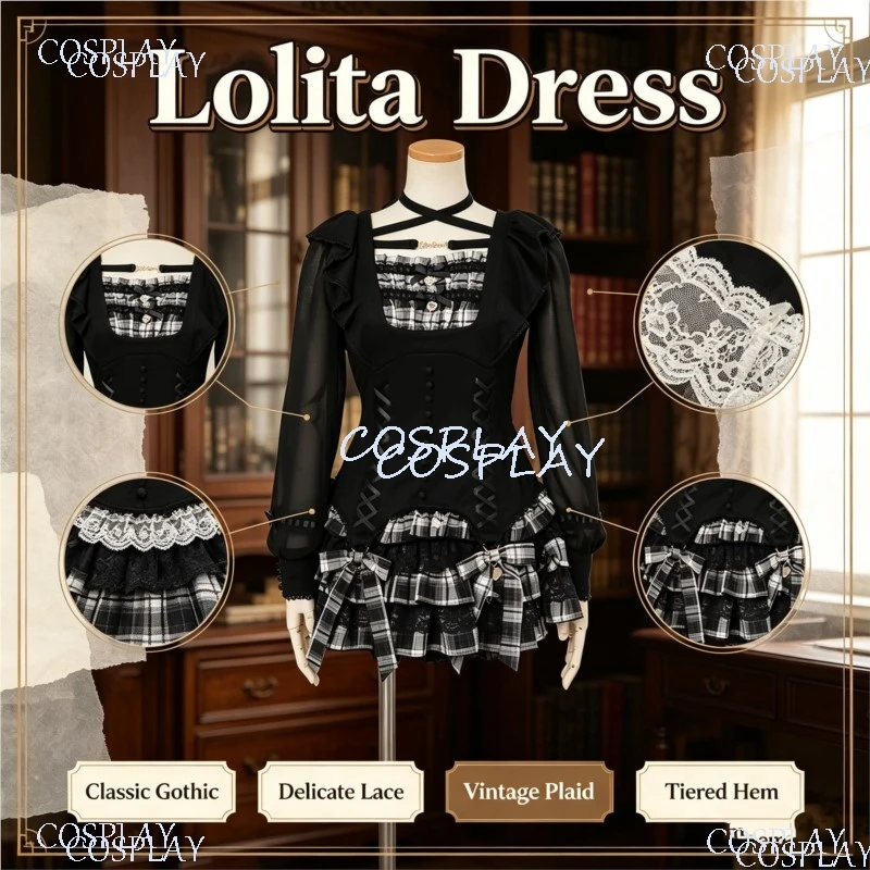 New Japanese Ruffle Ribbon Splicing Jirai Kei 2‑Pcs Set Cute Women Dress Shorts Elegant Slim Princess Lolita Outfit