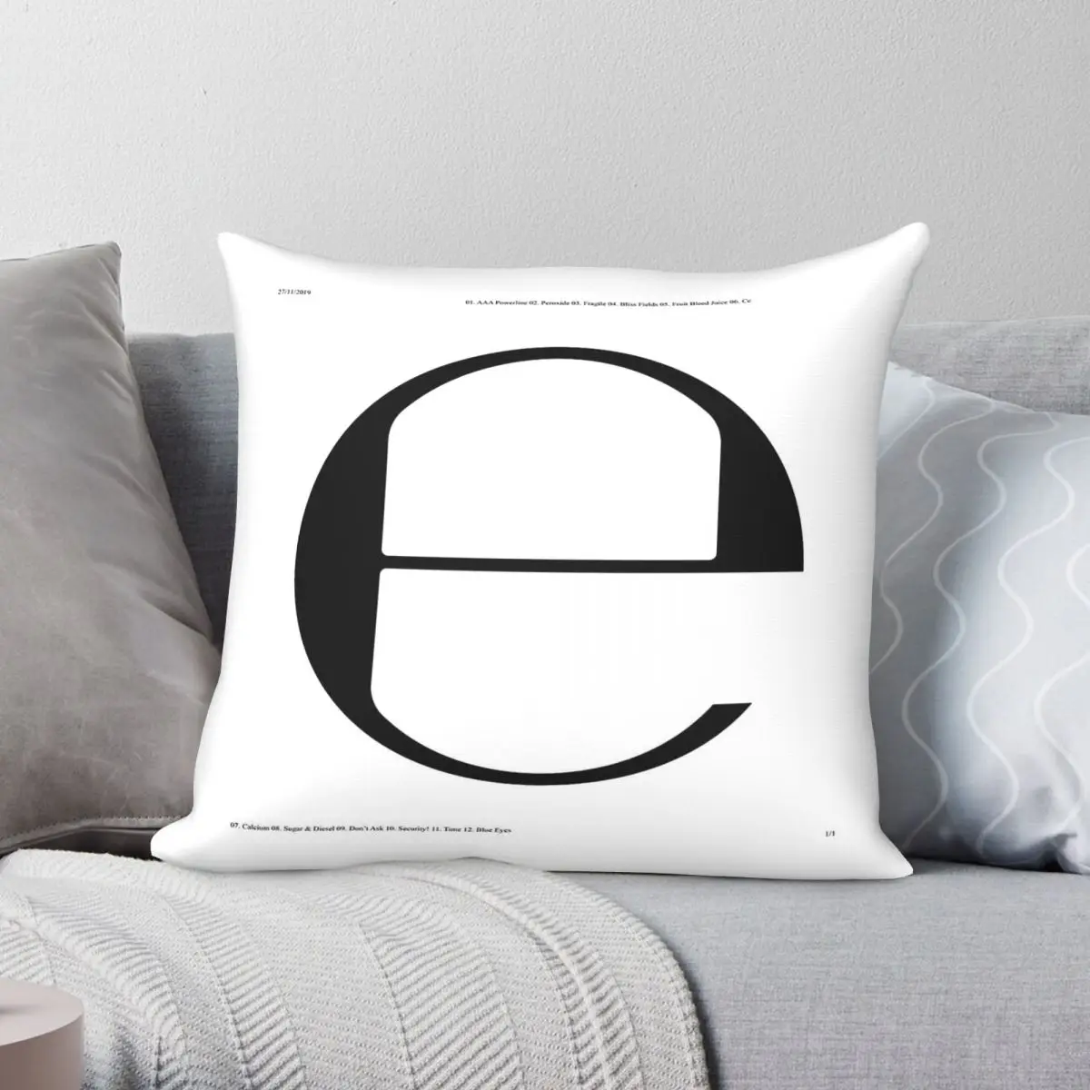 Ecco2k E Album Cover Square Pillowcase Polyester Linen Velvet Creative Zip Decor Pillow Case Home Cushion Cover