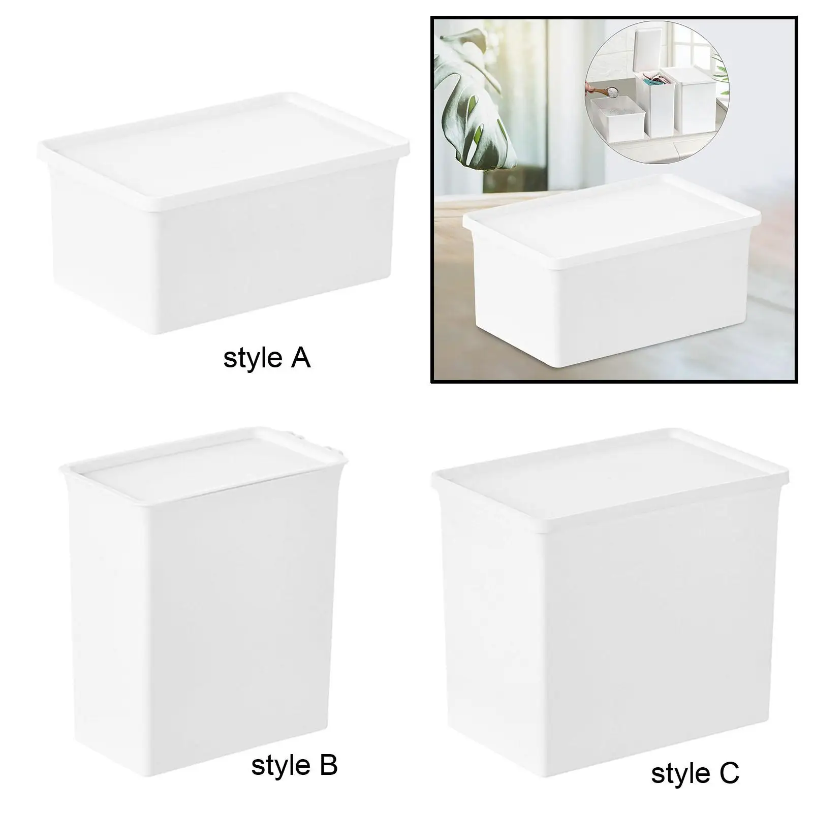 Multifunctional Laundry Organizer Container with Lid Plastic Storage Box for Detergent and Sheets