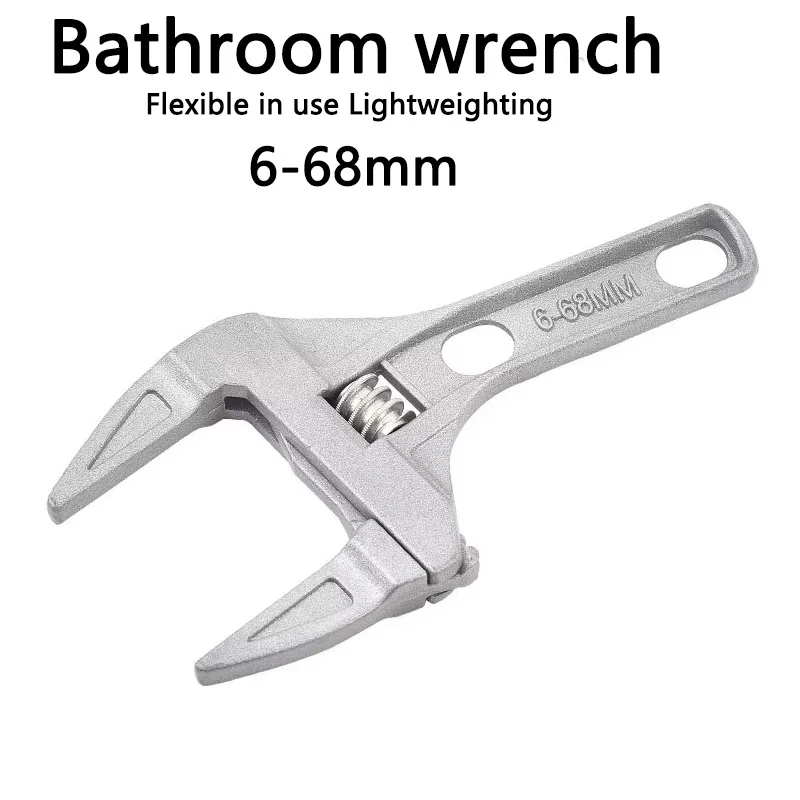 

Universal Bathroom Repair Set 6-68mm Pipe Wrench Nut Key Adjustable Spanner Hand Tool for Plumbing Faucet Leak Repairs