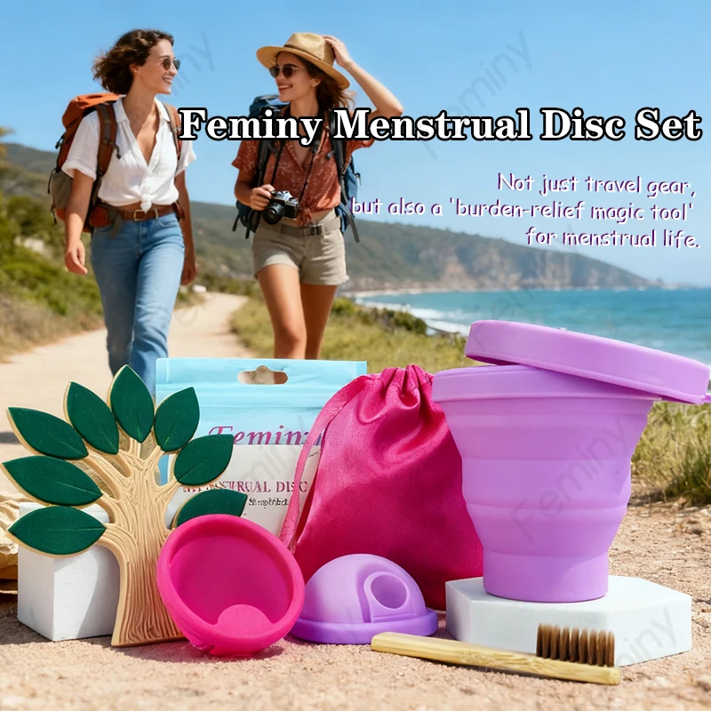 

Feminy Menstrual Disk Kit Anti Leak Soft Woman'S Medical Silicone Certified Approved Menstrual Cup With Sterilizer Kit