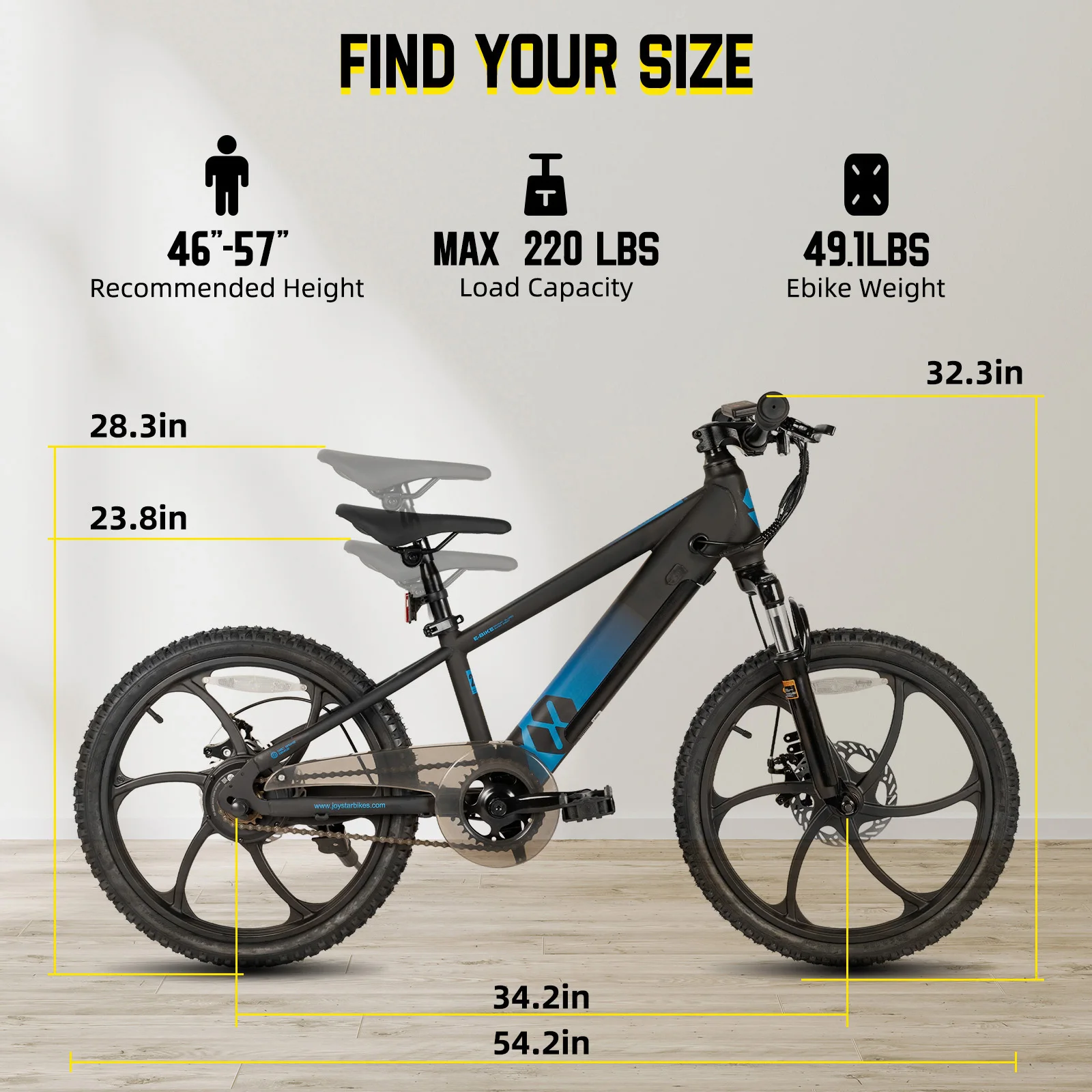 JOYSTAR Electric Bike for Kids Teens Ages 7+ with 250W Motor, 15 Miles 15MPH Electric Mountain Bicycle Safe Mini Ebikes