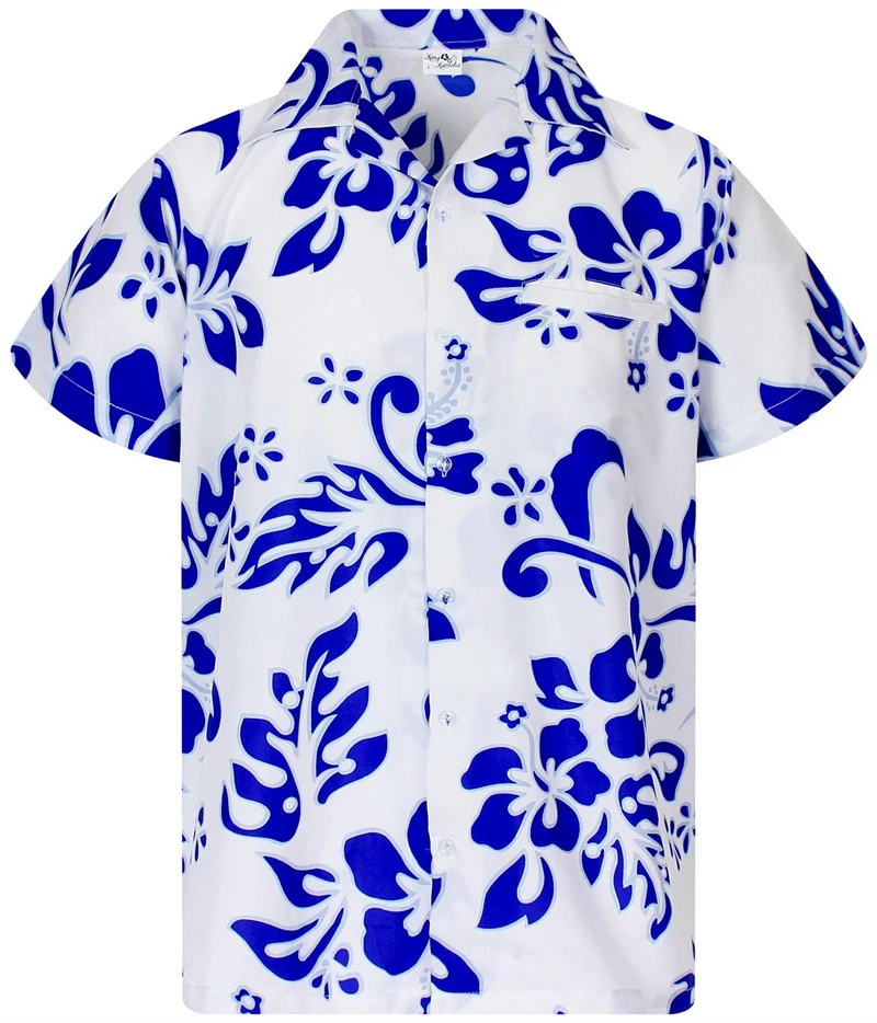 Hawaiian Shirt Men Funky Casual Button Down Shortsleeve Unisex Flowers Beach Flower Hibiscus Tees Streetwear Shirts Wholesale