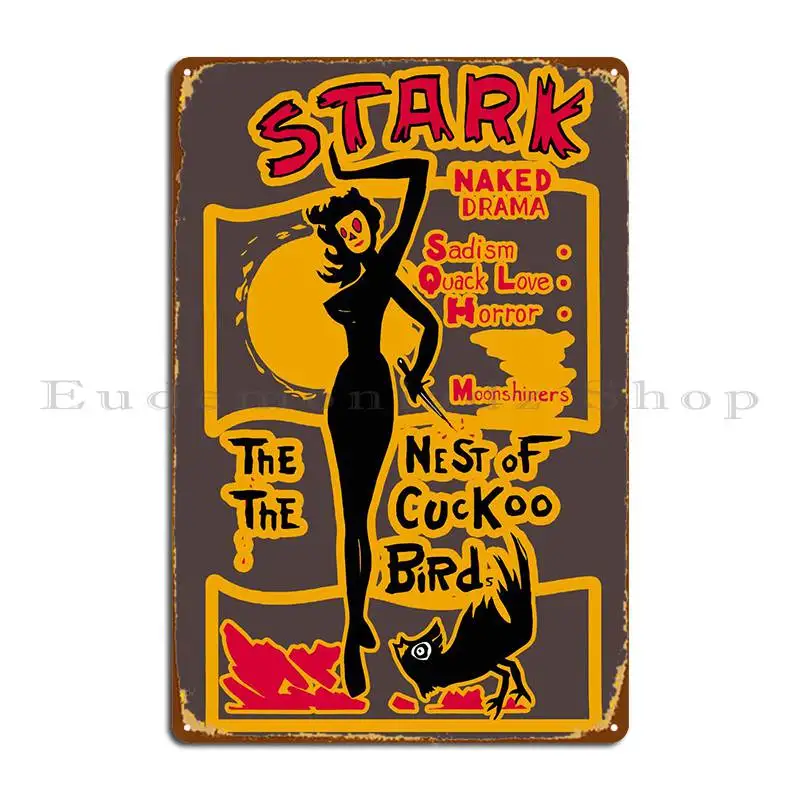 Металлический плакат в виде гнезда кукуку с птицами, Настенный декор, Клубная настенная пещера, бар, пещера, персонализированный жестяной плакат