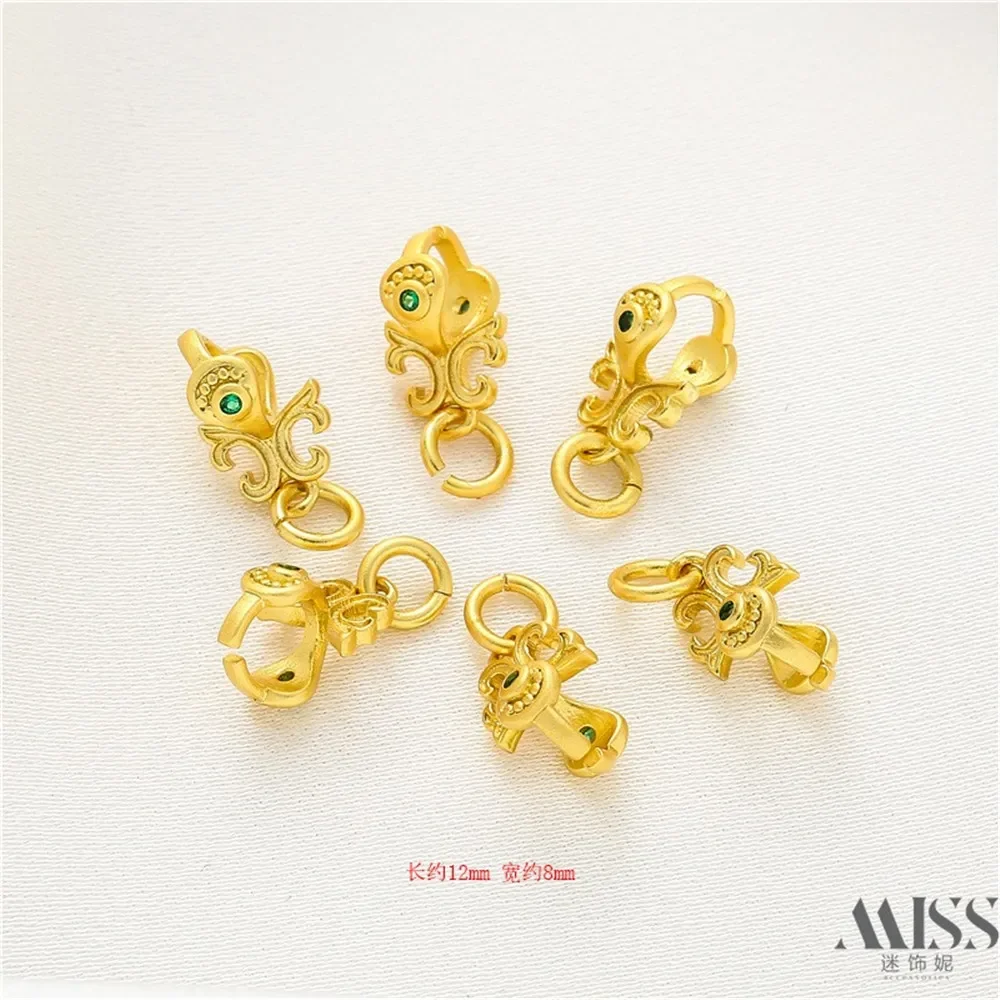 

Sand Gold Green Zircon Clip DIY Accessory Pendant Melon Seed Buckle Handmade Bracelet Necklace Headwear Material