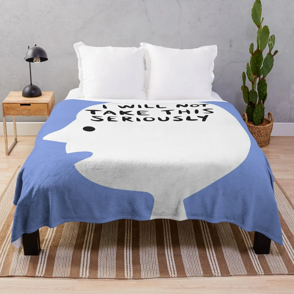 Minimalist Head Art - I Will Not Take This Seriously Throw Blanket Luxury St Sleeping Bag Furry Blankets