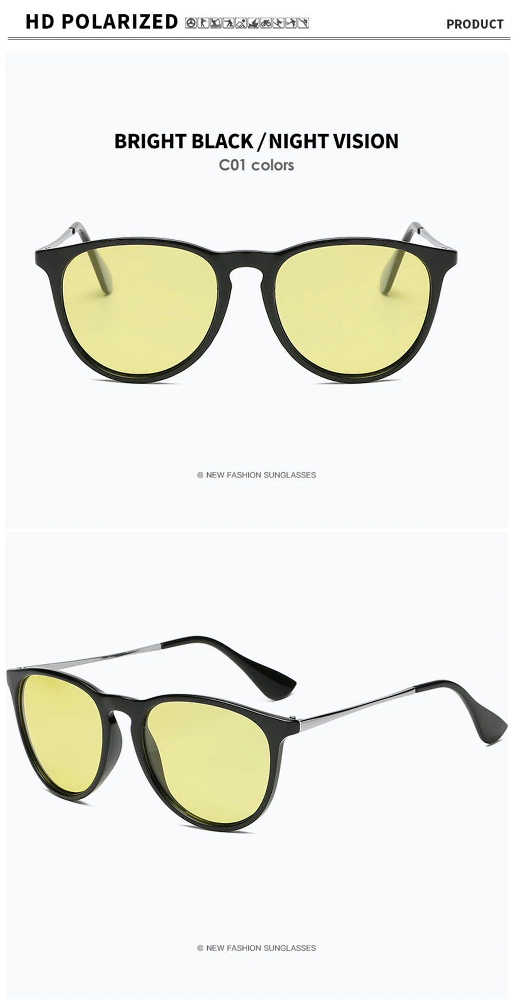 VIVIBEE Photochrome Nachtsichtbrille für dunkles Fahren, für Männer und Frauen, polarisierte Sonnenbrille, UV400, quadratische Farbwechselbrille – Detail 8