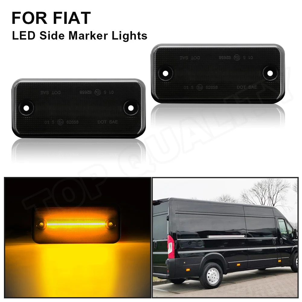 

For Fiat Ducato Citroen Relay Jumper Peugeot Boxer 2006-2019 Iveco Daily LED Side Marker Light Amber Lamp