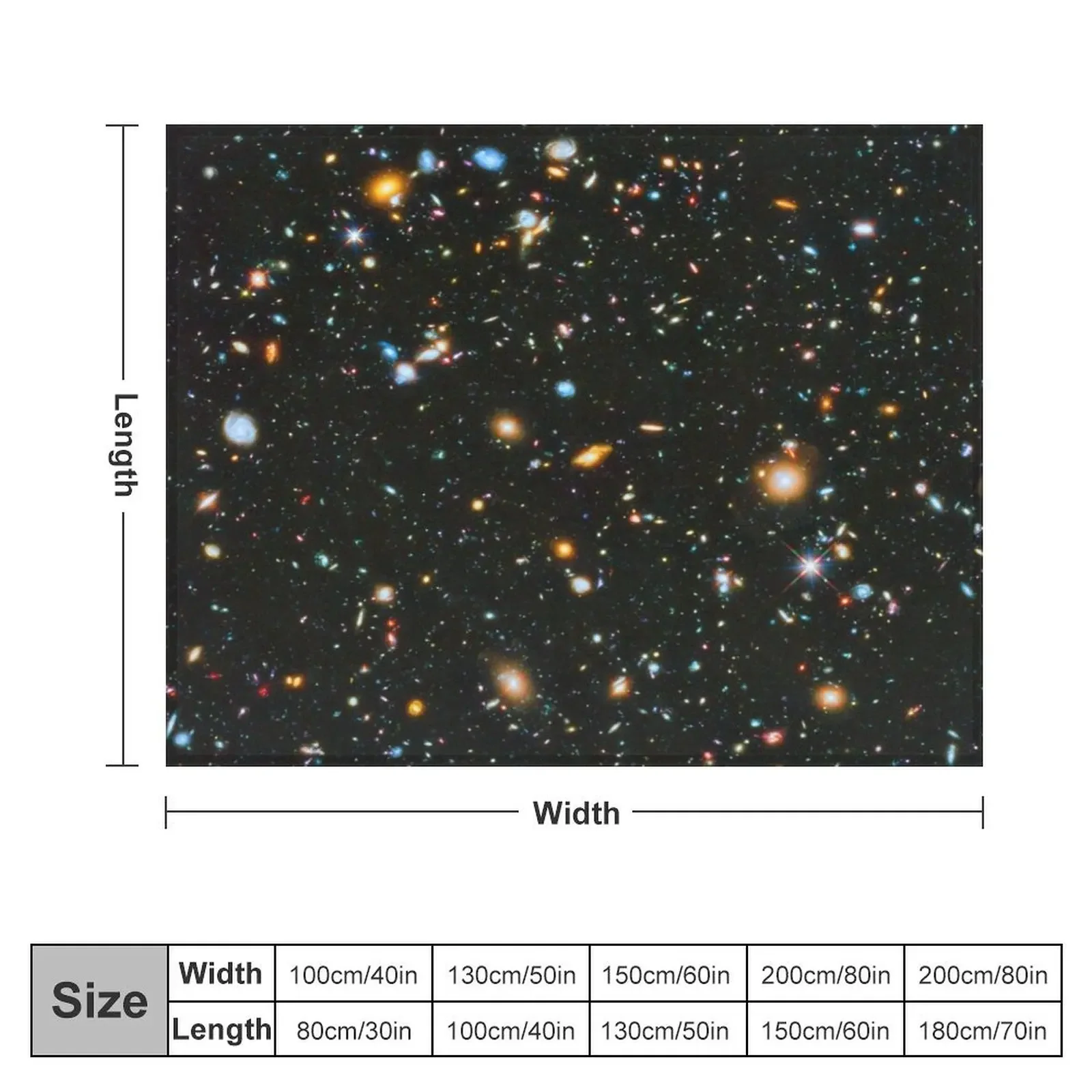 Hubble Extreme Deep Field (UV) Throw Blanket Flannel Fabric Decoratives Decorative Throw Blankets