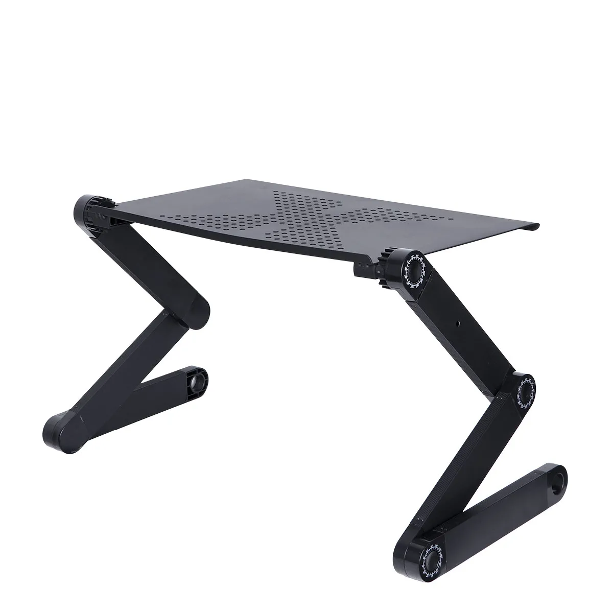 Picture 7: Premium Aluminum Alloy Folding Laptop Desk Bed Table for Home Office Camping Picnic Breakfast Dinner Serving Mobile Phone Groove