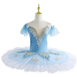 Tutú de Ballet azul para niña y mujer, vestido de bailarina de Lago de los Cisnes, disfraces de baile, 2023