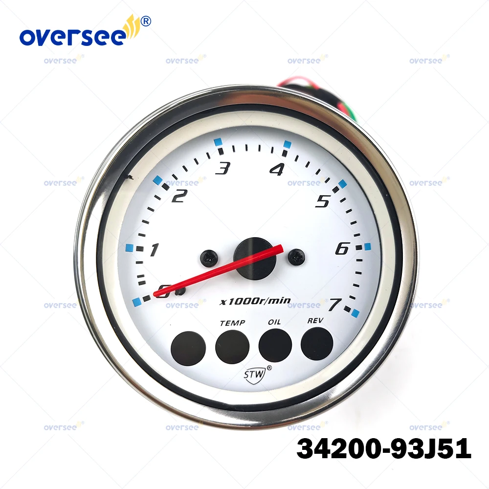 34200-93J51 White Multifunction Tachometer for Suzuki DF40 F60 DF140 DF200 40-250HP Outboard Engine 34200-93J11 34200-93J00