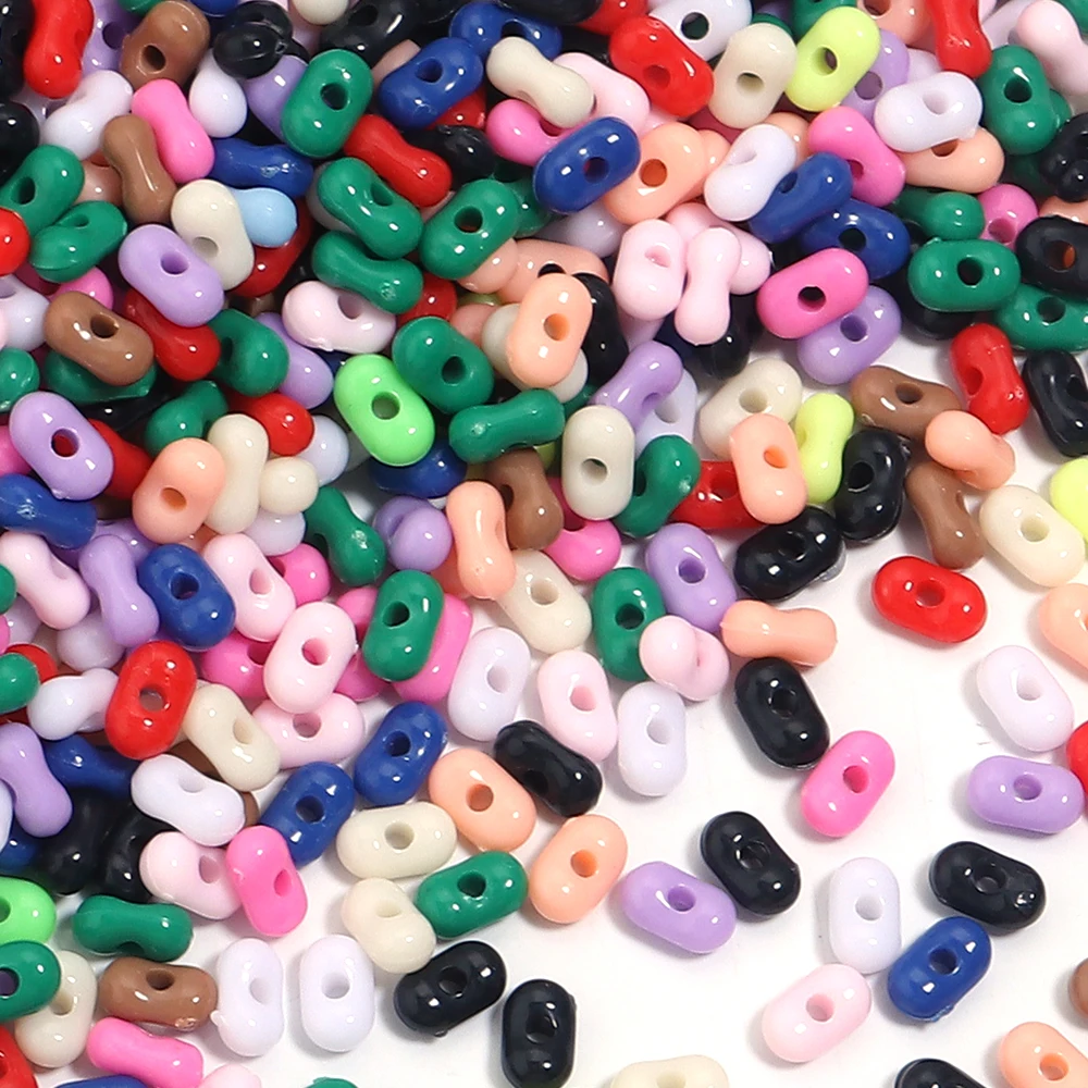 500Pcs Acrylic Rice Beads Colored Mini Peanut Rice Beads Bulk Spacer Bead for Jewelry Making Accessories DIY Bracelet Key Chain