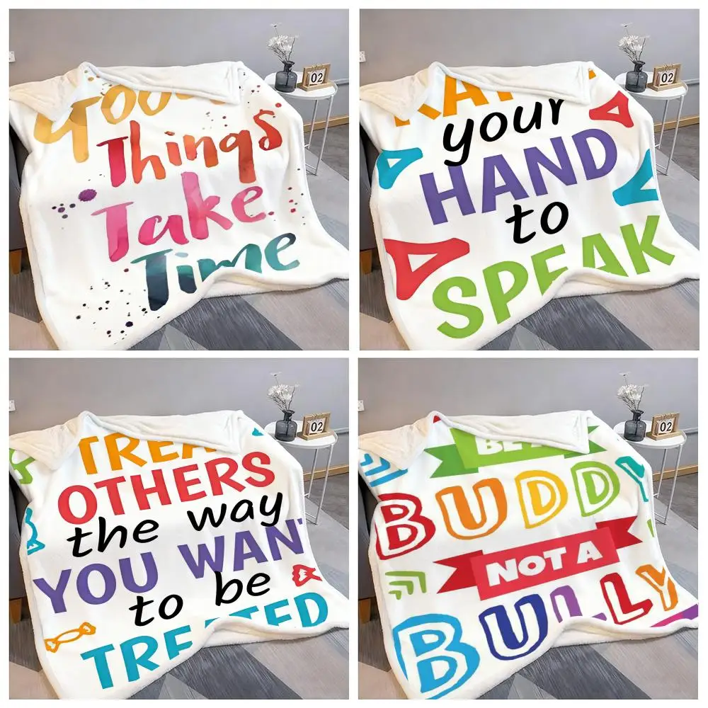 إيجابي طفل الفصول الدراسية جدار صورة رمي الفانيلا رقيق بطانية ناعمة دافئة الجلد ودية رمي ل أريكة سرير مكتب قيلولة الشتاء