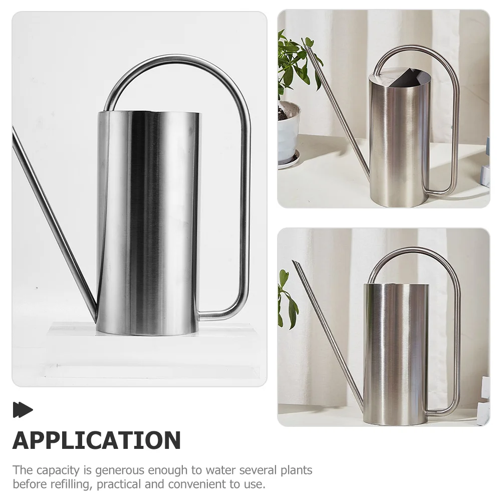 

Stainless Steel Watering Can Indoor Outdoor Plants Long Spout Ergonomic Handle Large Capacity Metal Garden Houseplant Water Pot