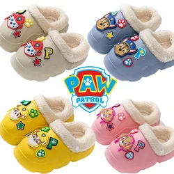 Paw Patrol Chase Cartoon bawełniane kapcie na buty dziecięce nowe śliczne pluszowe kapcie miękkie antypoślizgowe zimowe ciepłe chłopięce buty dziewczęce