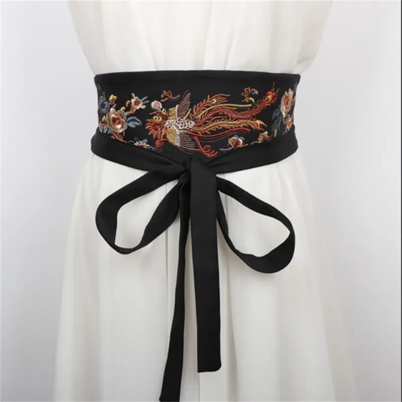 embroidered-girdle-ladies-accessories-retro-decorative-antique-bow-tassel-chinese-black-belt-lace-tie-waistband