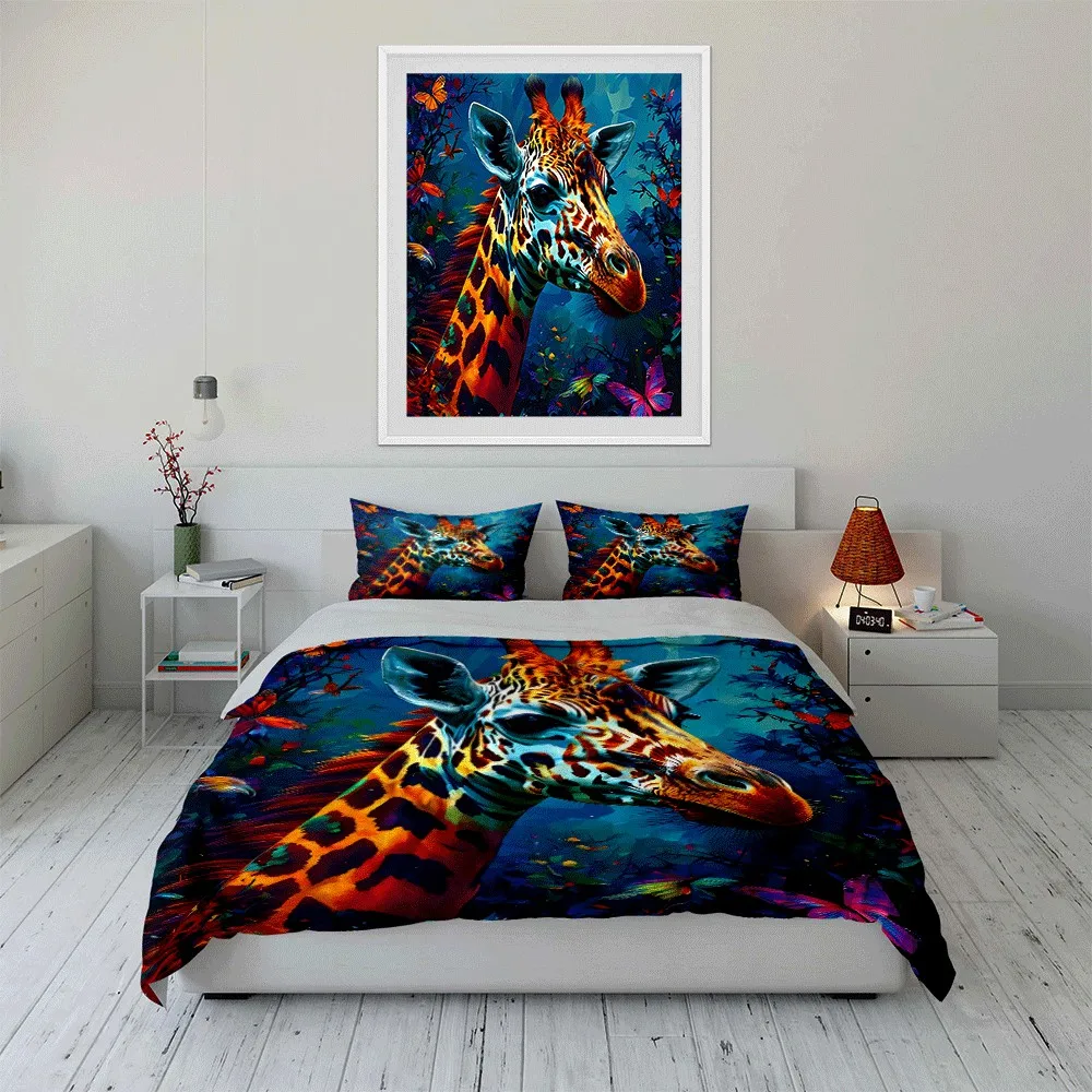 

Colorful Wildlife Themed Decor Set Exquisite three-piece bedding set gift for kids and adults