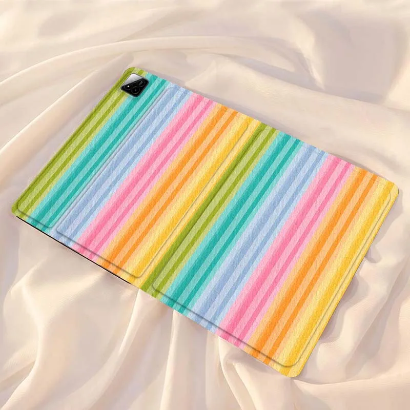 

Colorful striped pattern For Xiaomi Redmi Mi Pad 4 5 6 7 8 K SE Mini Pro Plus Max 10.1 11.2 inch Tablet Case
