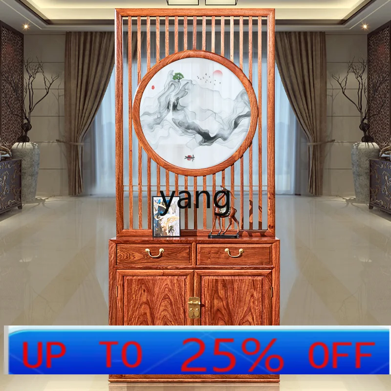 LH new Chinese mahogany home screen cabinet foyer entrance decorative cabinet solid wood light luxury