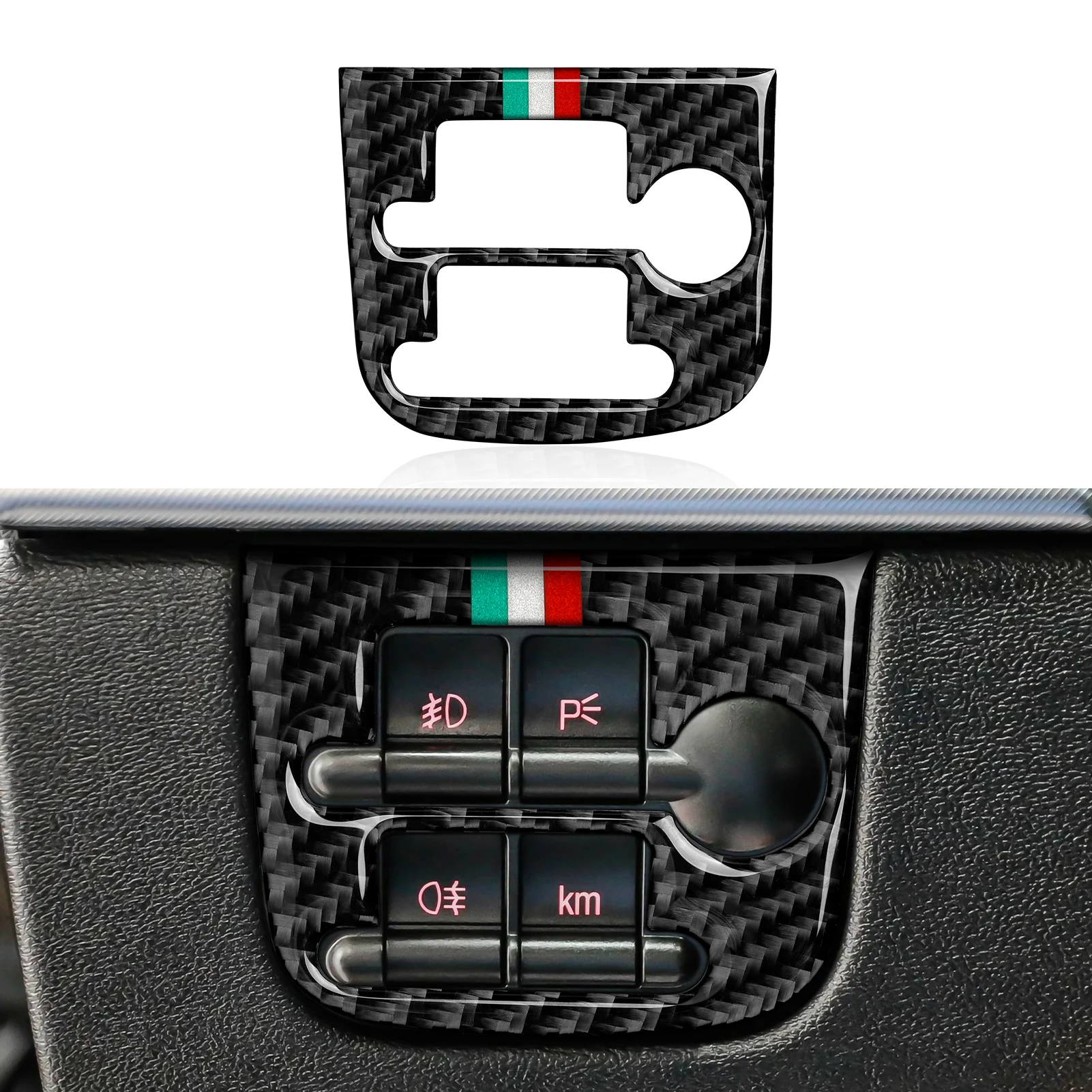 Para accesorios Alfa Romeo 159 (2004-2011), Panel de marco de interruptor de faro de coche, pegatina Interior de fibra de carbono