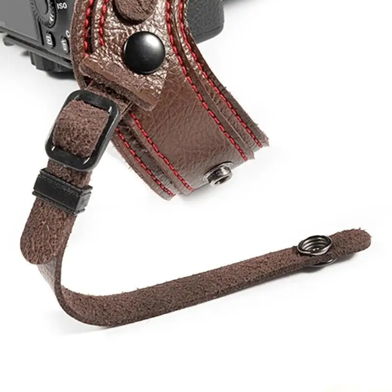 M5TD Leather Camera Wrist Strap Portable Waterproof Camera Hand Grip Strap for SLR