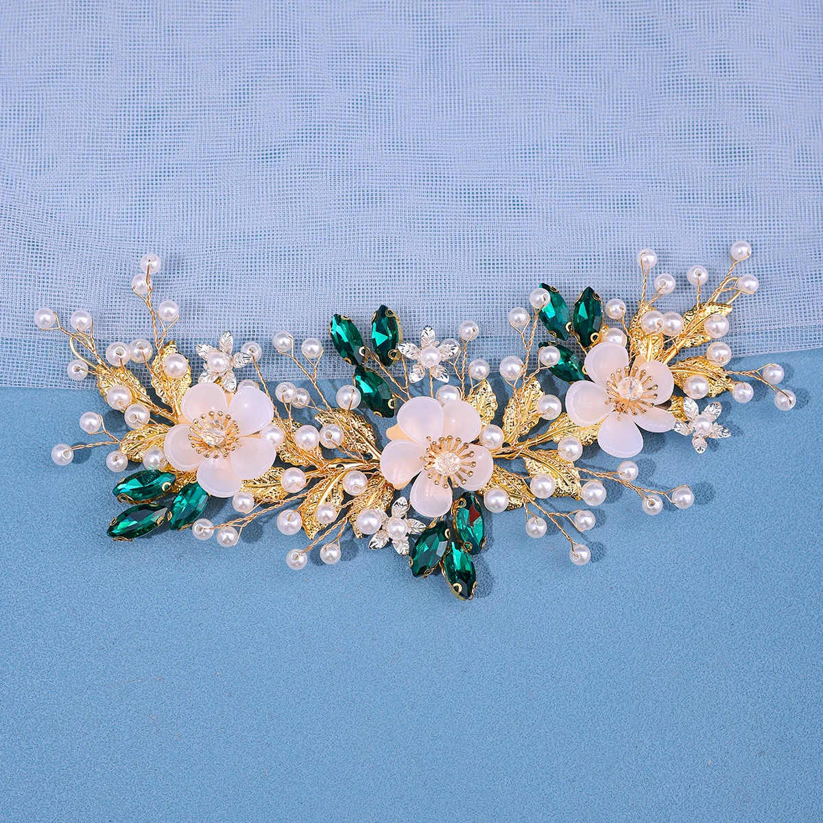 Роскошный свадебный зажим для волос ручной работы из смолы с цветочным искусственным кристаллом женские аксессуары для свадьбы выпускного вечера