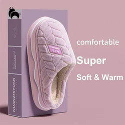 Mo Dou Winter Home Slippers for Women Warm Thick Sole Non Slip Indoor Slippers for Men Fluffy Bedroom Slippers for Unisex