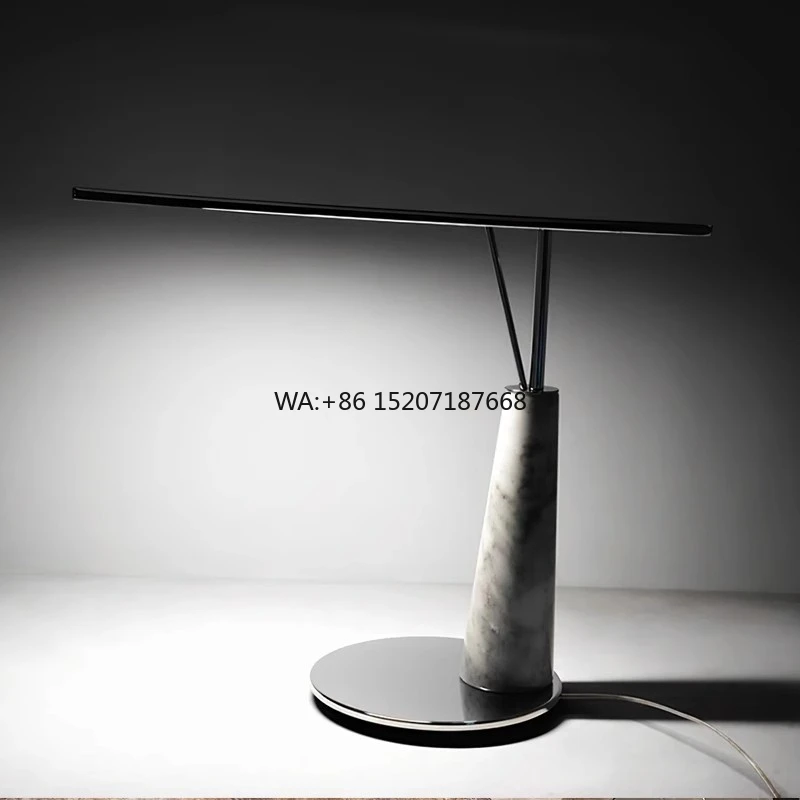 Postmodern Visionnaire  Table  Modern Designer Marble Bedside Study  for Bedroom AC Power Supply Oval Metal Iron