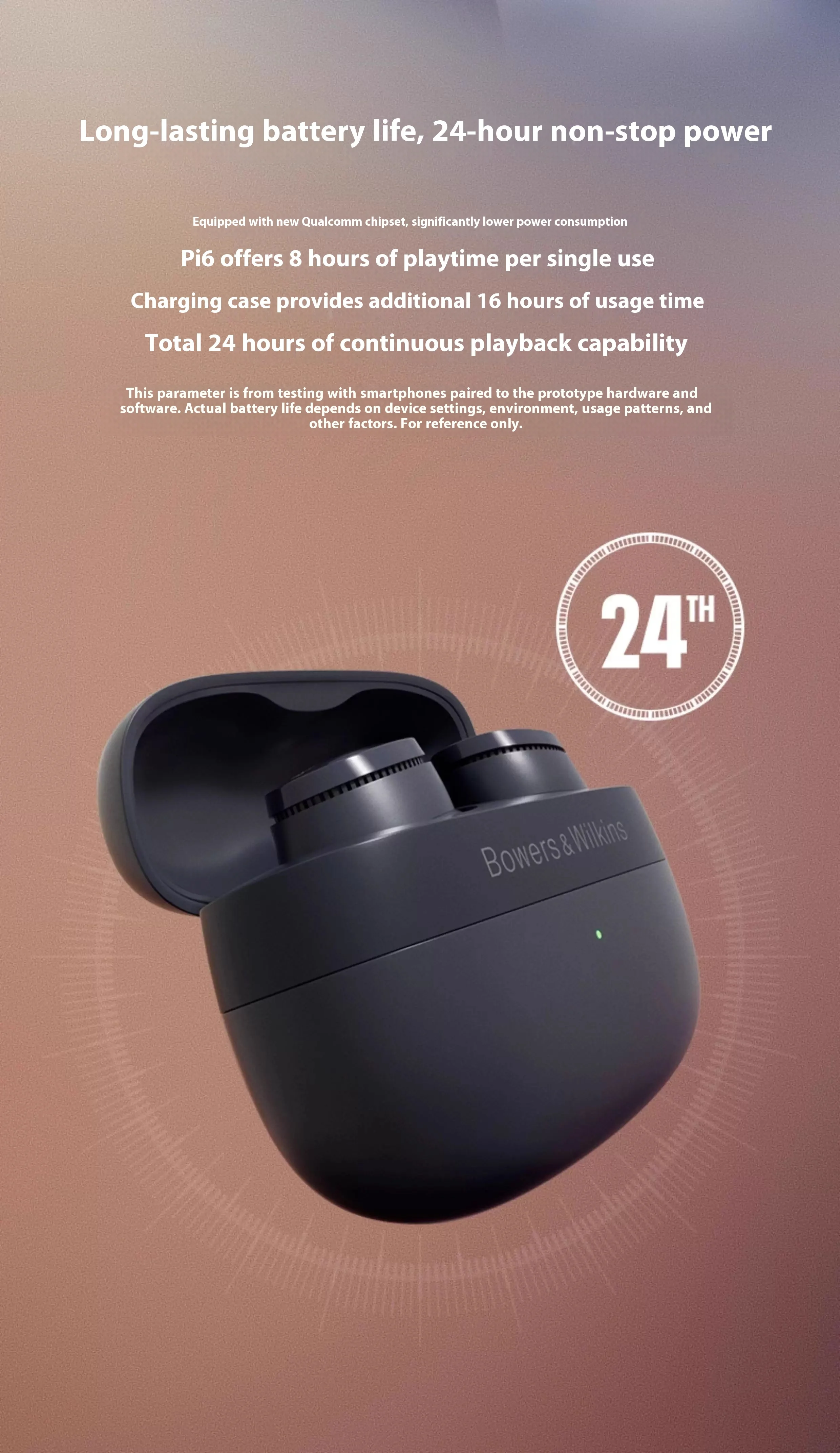 정품 B&W Pi6 무선 블루투스 이어폰, 인이어 타입, 능동형 소음 제거, 하이파이 음질, 완벽한 크리스마스 선물