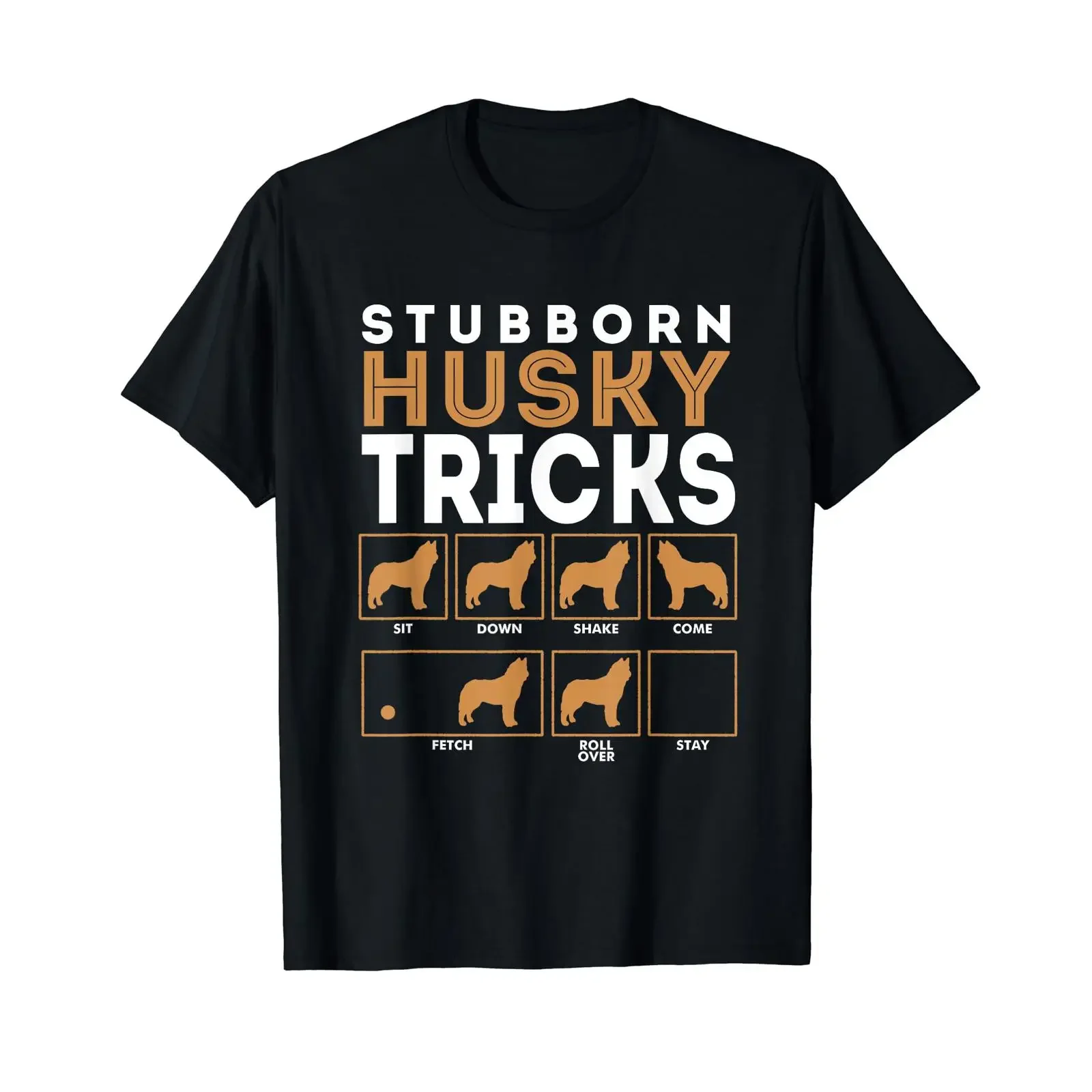 Stubborn Husky Dog Tricks T Shirt Kids vintage Washed fashion designer clothes Unisex Stretched Versatile streetwear Casual