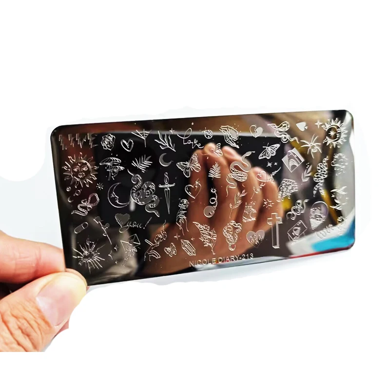 Cartoon Dragon Snake Pattern Stamping Plates For Nails Stainless Steel Rectangle Nail Art Template Christmas Artist Animal